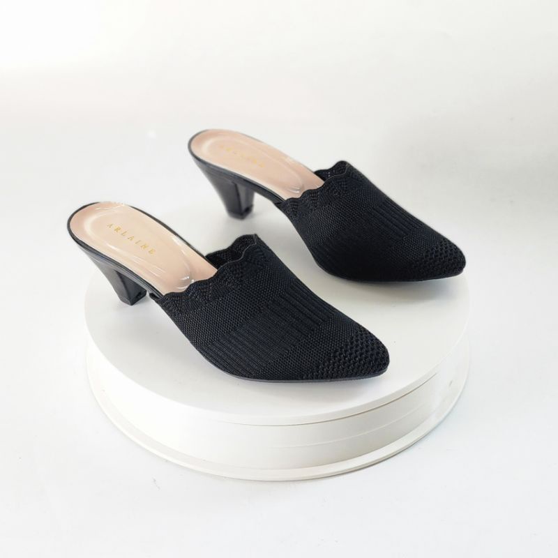 Arlaine - Yurika Sepatu Rajut Wanita / Heels Wanita Import / Heels Selop / Heels 5cm