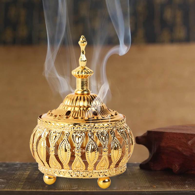 Kerajinan Tangan Logam Timur Tengah Pengharum Burner Untuk Rumah Ruang Tamu Cendana Dupa Kotak Jerami Rumah Tangga Incense Burner Home