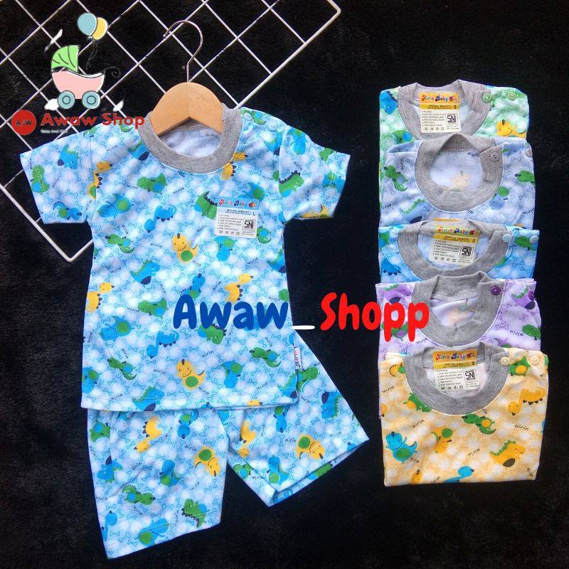 AIRIN BABY Setelan Bayi Lengan Pendek Motif Uk. S ~ XL