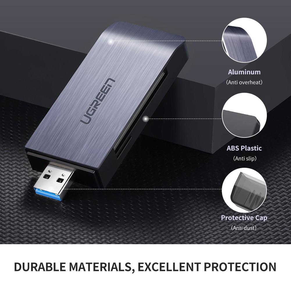 【Stok Produk di Indonesia】Ugreen Adapter Card Reader USB 3.0 Kecepatan Tinggi