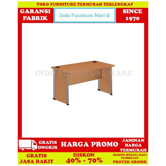 FreOk Meja Kantor Kerja Staff Utama Indachi Dd 120 120Cm Laci Gantung
