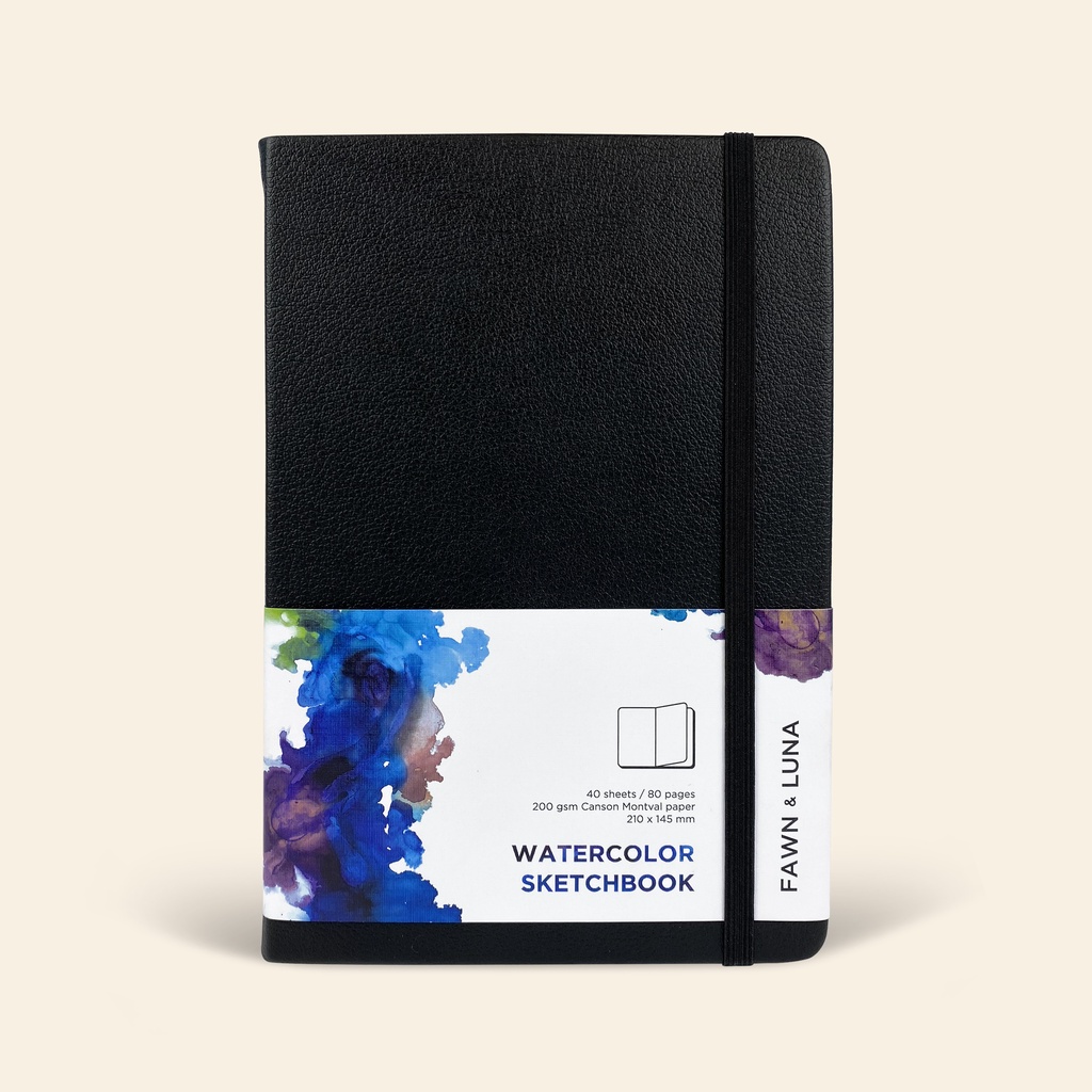 Jual Canson Montval Watercolor Sketchbook Pebble Black Buku Lukis