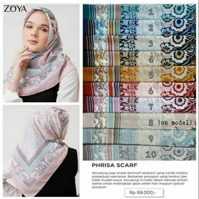 KERUDUNG ZOYA TERBARU  PHRISA SCRAF
