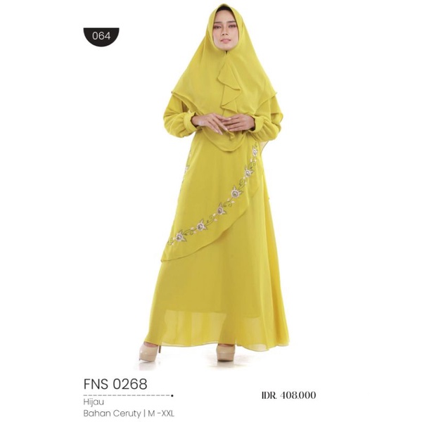 Garsel gamis syar'i, baju muslimah bahan ceruty