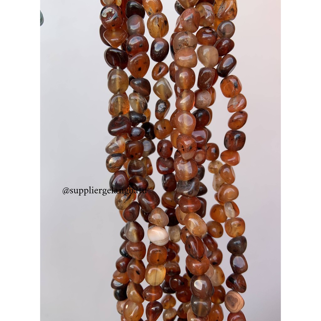 manik Batu alam BLACK RED AGATE Beads 12 x 10mm blackred hitam merah