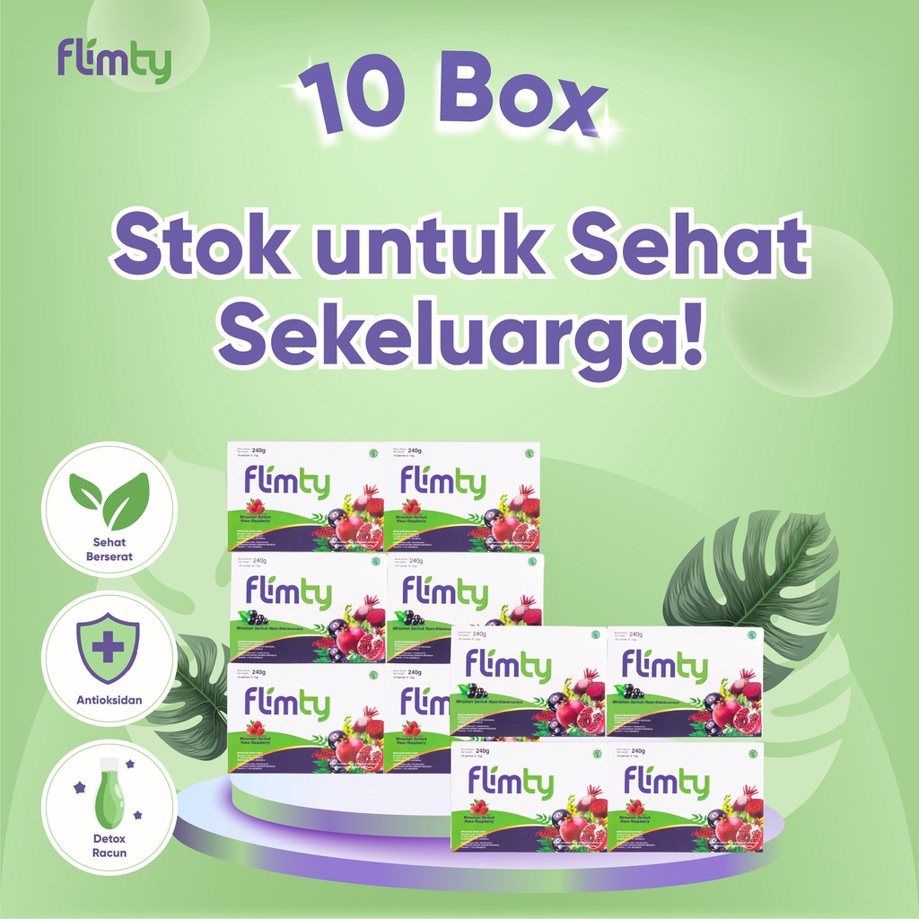 FLIMTY FIBER 10 BOX Lebih Hemat Isi 160 SACHET HERBAL DETOX MINUMAN PELANGSING PELANCAR BAB ORIGINAL ASLI DEDDY CORBUZIER BLACK CURRANT