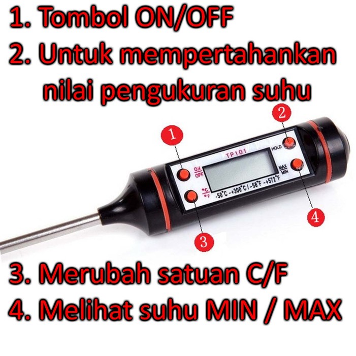 Termometer BBQ Digital Makanan Food masak kopi, susu, air, obat