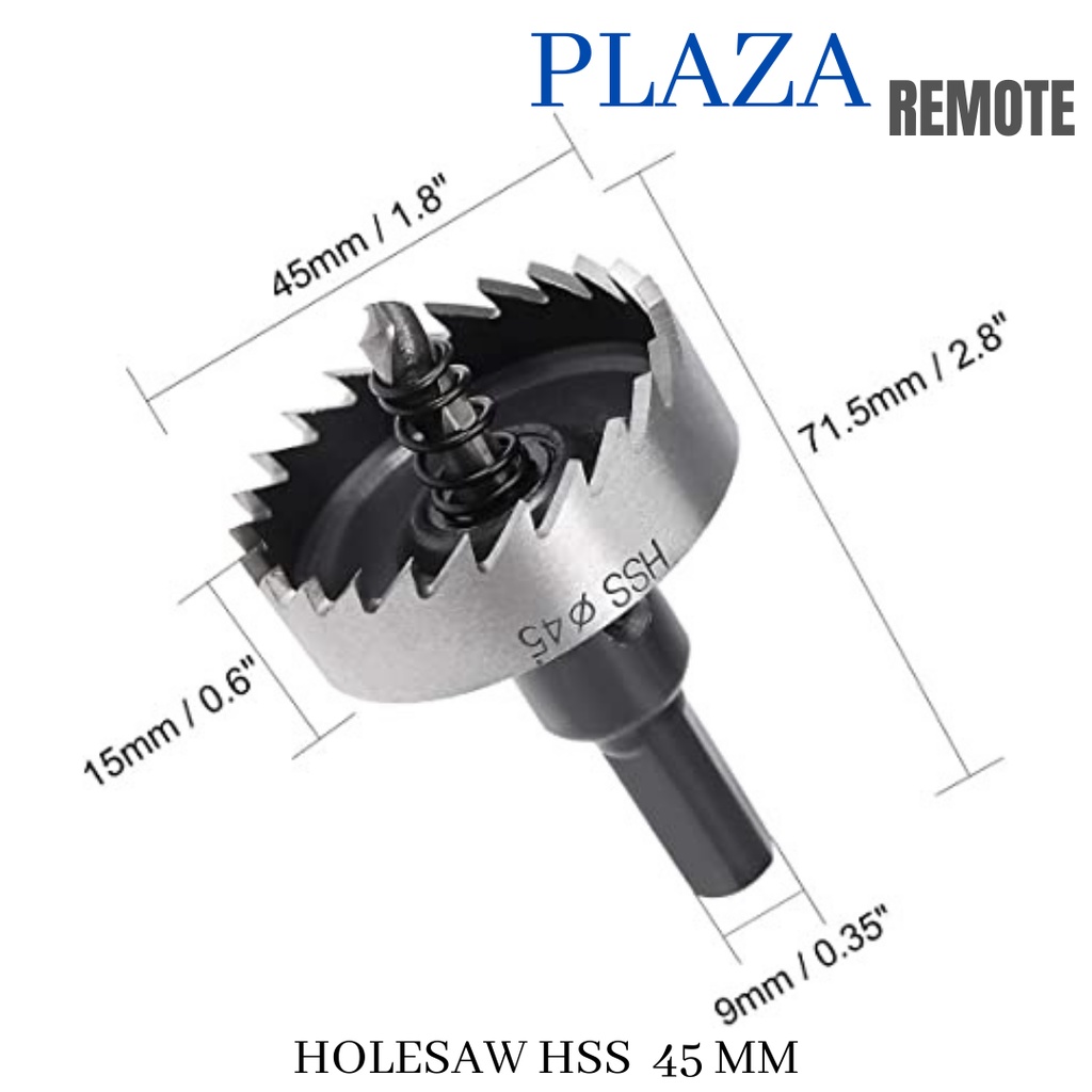 MATA BOR BESI HOLE SAW HSS TITANIUM DRILL BIT BESI METAL CARBIDE 45 MM