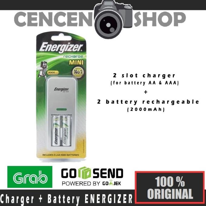 Charger + Battery AA ENERGIZER rechargeable Baterai bukan Eneloop