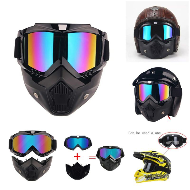 Goggles Mask Kaca mata Sepeda Motor Vintage Motocross Glasses Masker