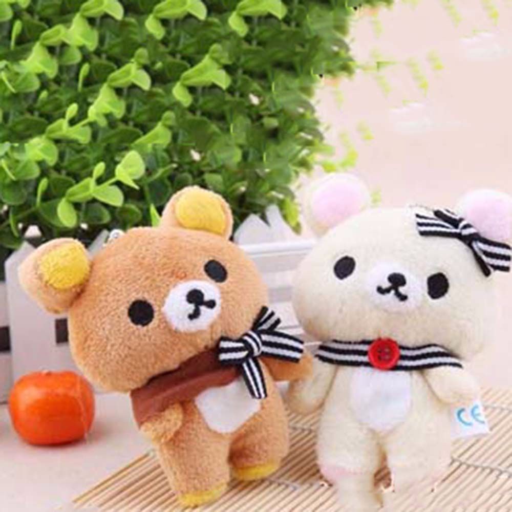 Needway  1pcs Soft Figure DOLL Standing Bear Design Pendant Bear Plush Stuffed TOY Baby Toy Kawaii Plushie Toy 11CM Charm TOY Lover Rilakkuma Key Chain