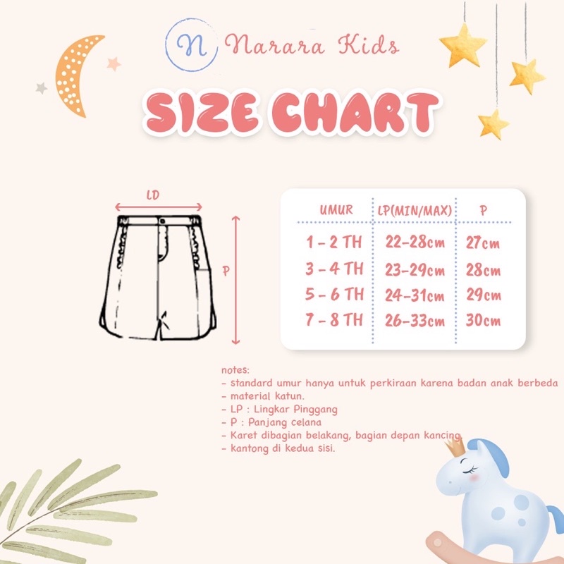 Short Pants / Celana Pendek Anak Perempuan Agatha by Narara Kids