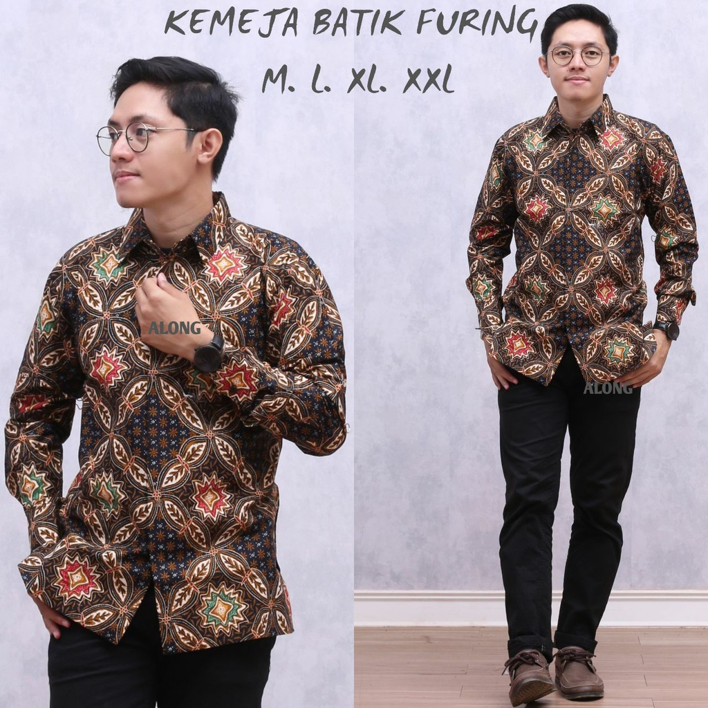 KEMEJA BATIK BERFURING MEWAH ATASAN PRIA PREMIUM BAJU BATIK PRIA KEKINIAN