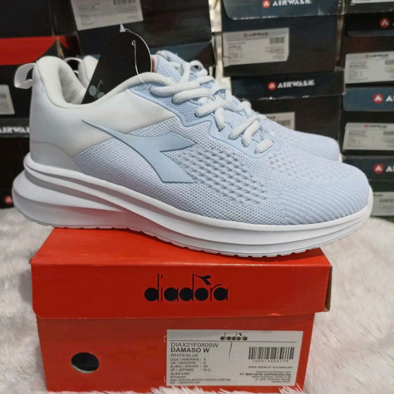 Diadora DAMASO Sepatu Original Wanita Putih Biru