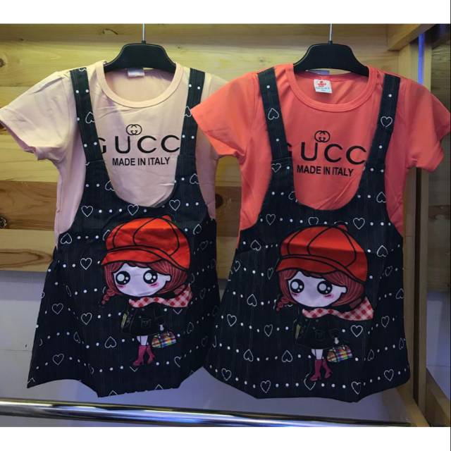 (DOODOOKIDS) DRESS ANAK IMPORT GUCCI SYAL