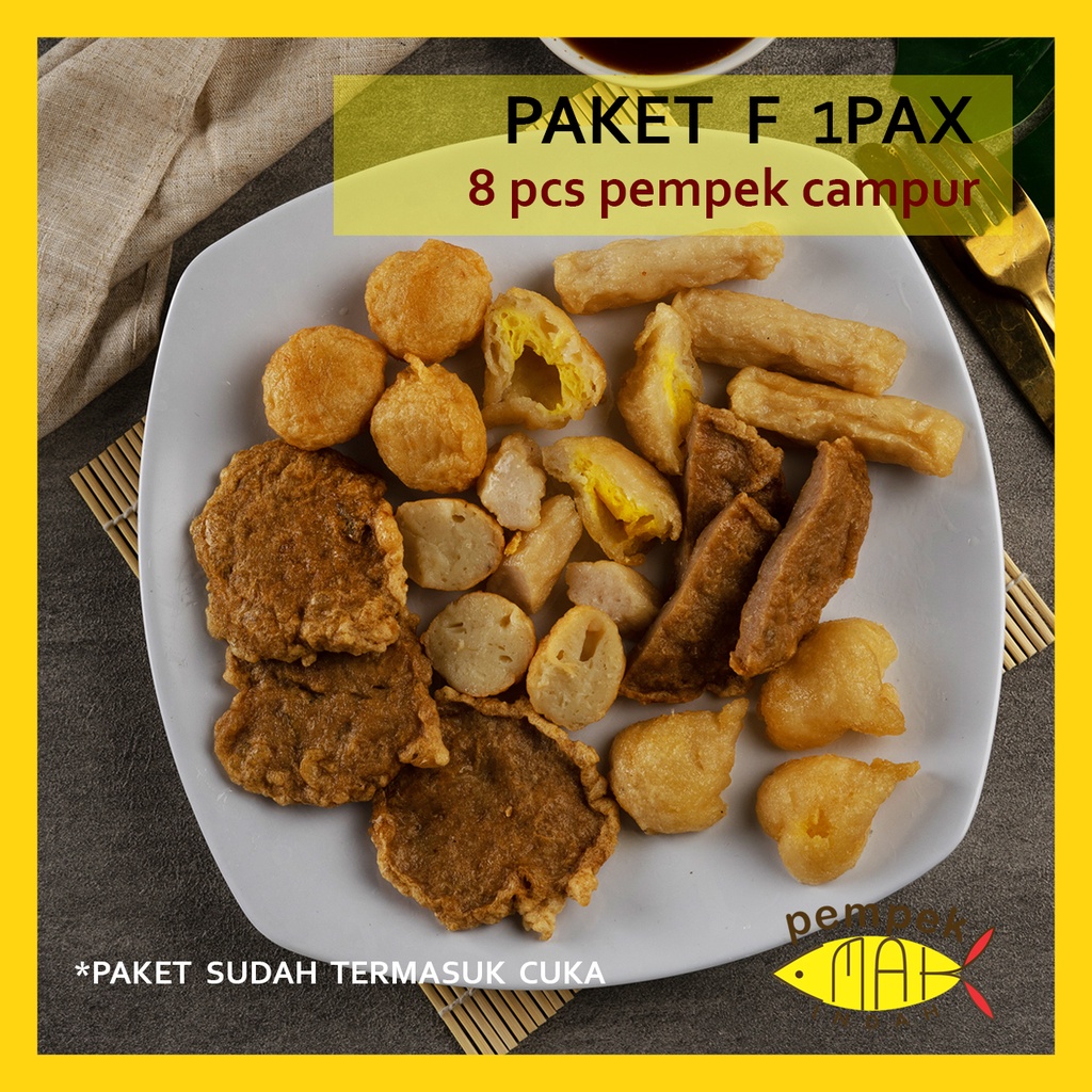 PEMPEK EMAK INDAH - PEMPEK MPENAK PALEMBANG ASLI IKAN TENGGIRI - Paket 1 Pax KAPAL SELAM DAN CAMPUR