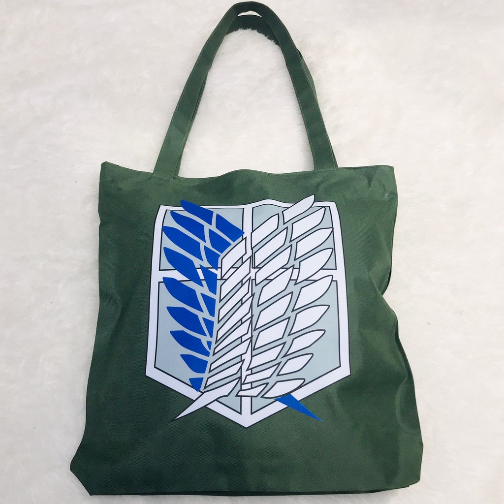 Totebag SNK Green Anime Manga Attack On Titan Premium Unisex