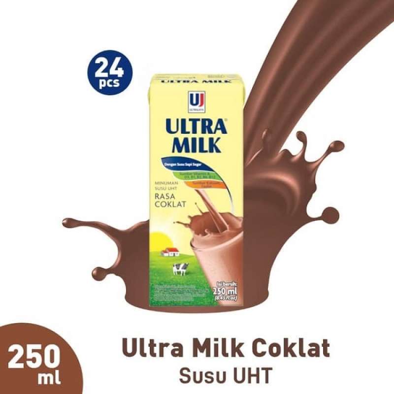 ULTRA MILK 250ML Susu UHT Ultramilk Rasa Coklat / Strawberi / Full Cream Vanilla 250ml, 1 Dus isi 24 Psc