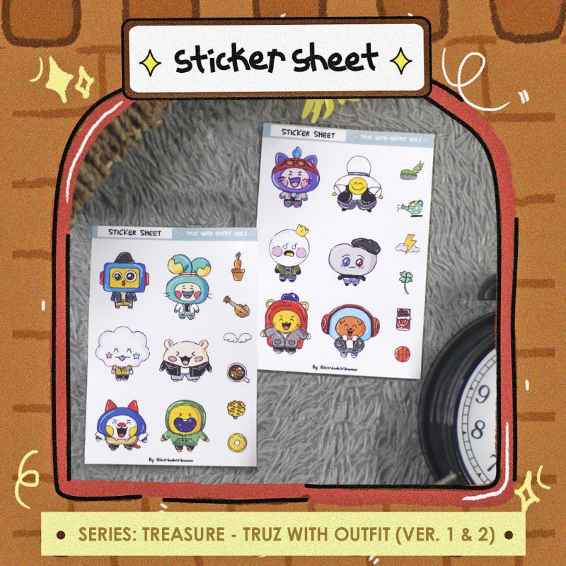 

Treasure Sticker Sheet Series: Treasure - Truz with outfit ver.1 & ver.2