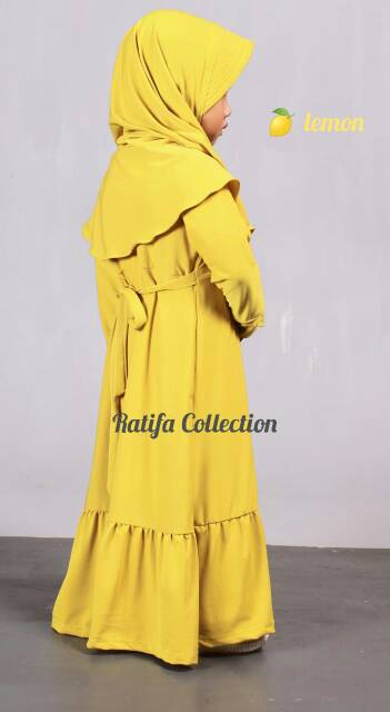 Gamis Anak Umur 1tahun-12tahun Kerut bawah jersey. by ratifa collection.