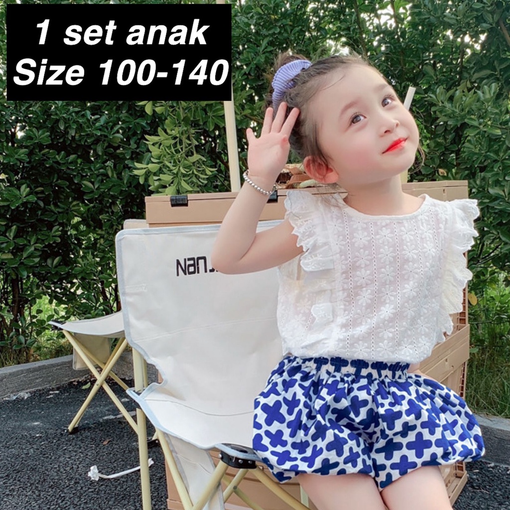 (LOLI-JKT) ST-184 STELAN ANAK CEWEK BIRU OCEAN SIZE 100-140