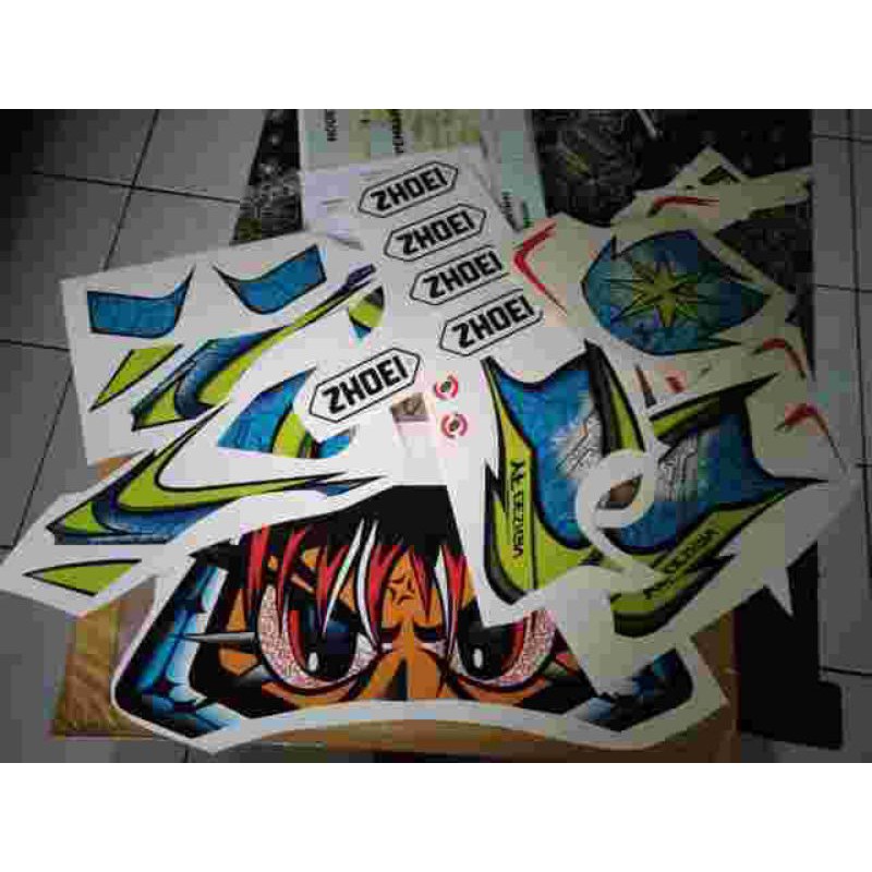 water decal helm Shoei motif dojiro kato(BUKAN STIKER)