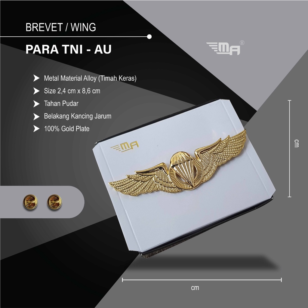 WING PARA TNI AU PDH BRIVET BREVET PIN TNI AU