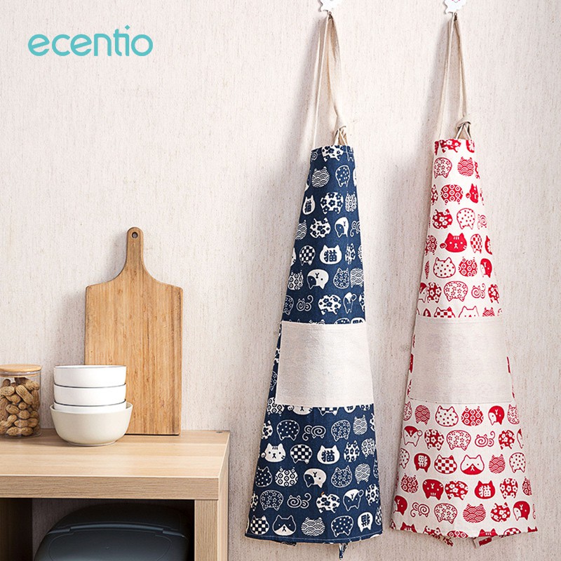 

Ecentio Apron/Cat kucing Celemek/katun Apron/dengan pengatur badan untuk dapur home protective aporn