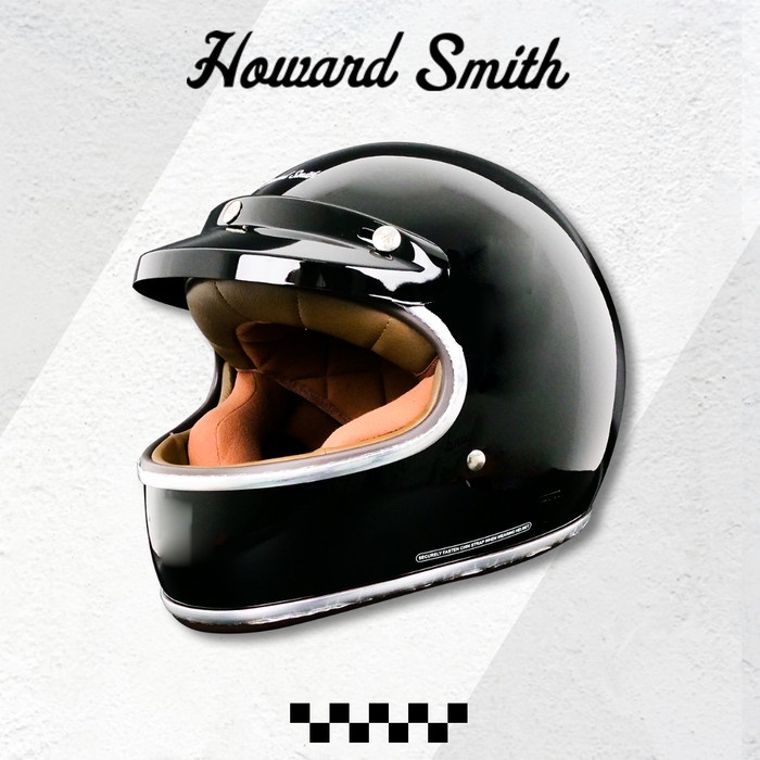 Cargloss Howard Smith Cafe Racer Helm Full Face - Deep Black