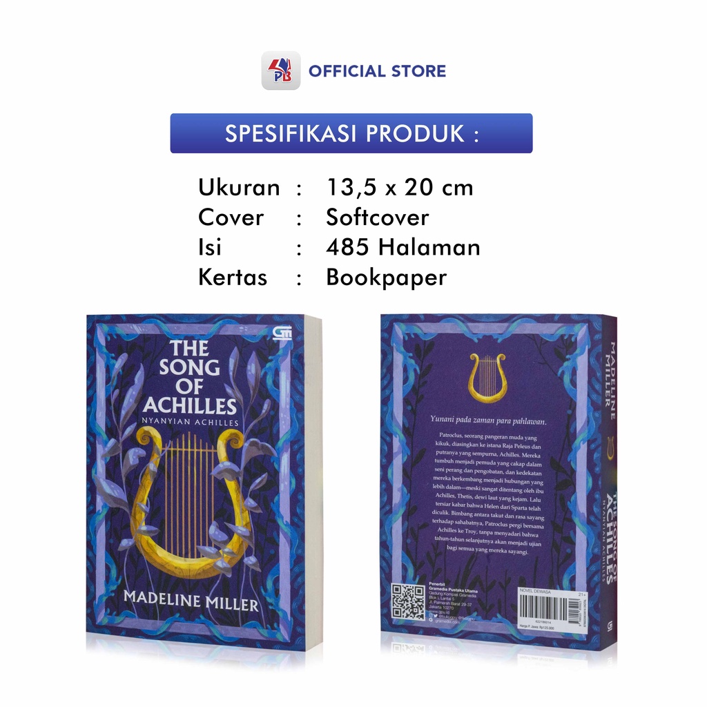 Buku Novel Azzamine / 7 Prajurit Bapak / The Song Of Achilles - Nyanyian Achilles / Buku Novel Fiksi-2