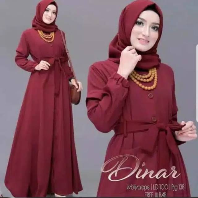 Dinar maxi dress baju gamis pakaian wanita fashion muslim