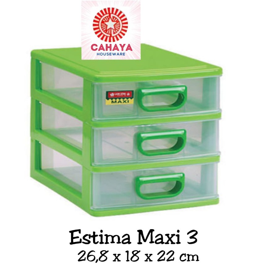 Estima Container Maxi M3 EC 33 Laci Plastik 3Susun Lion  