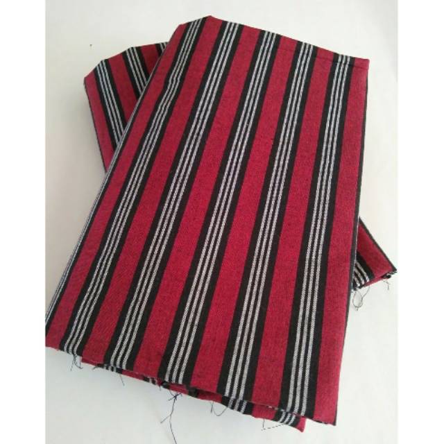 Kain Tenun Lurik kain lurik batik lurik - Merah Hitam Grs Putih 3