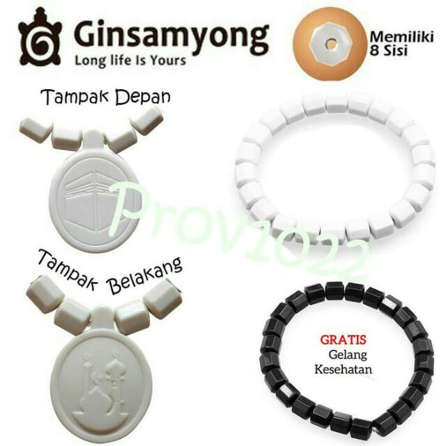Kalung dan gelang kesehatan ginsamyong ka bah putih original 100% dilengkapi sertidikat keaslian