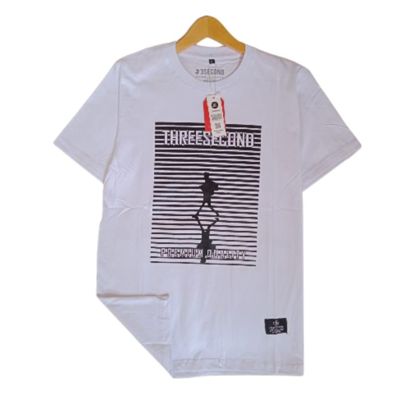 BAJU KAOS TSHIRT T SHIRT DISTRO FASHION PRIA COWOK LAKI LAKI DEWASA THREE SECOND 3SECOND THREESECOND
