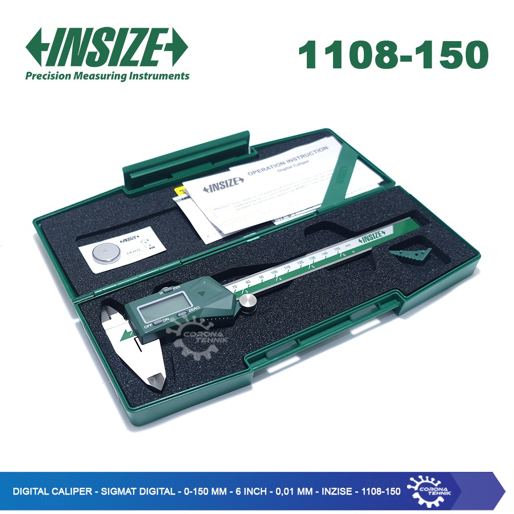 Insize - 1108-150 - Digital Caliper - 0-150 mm - 6 Inch - 0,01 mm