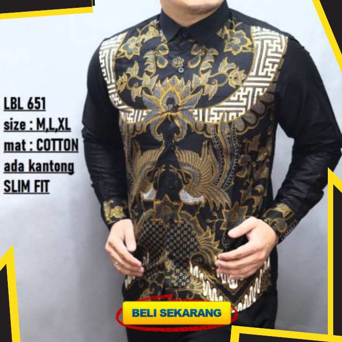 BAJU KEMEJA BATIK PRIA SLIM FIT MODERN LENGAN PANJANG SLIMFIT CB343