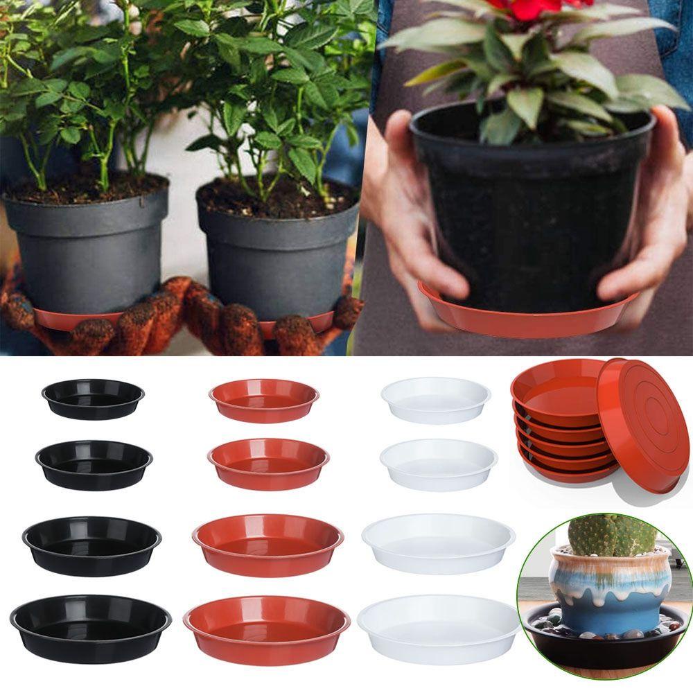[Elegan] Nampan Tanaman 3Pcs Plastik Indoor Outdoor Rumah Heavy Duty Drip 4/6 /7 /8 /10 Inci Nampan Pot Bunga