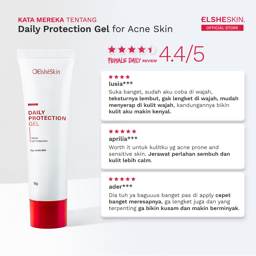 ElsheSkin Daily Protection Gel for Acne Skin SPF 30 - 15gr Sulfur (Kulit Jerawat Terlindungi &amp; Lebih Cerah) - Sunscreen untuk Kulit Berjerawat