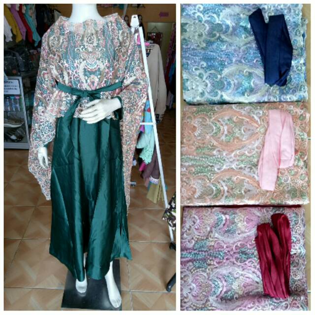 Gamis brokat kombinasi