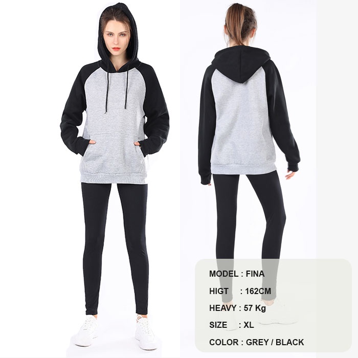 Jaket wanita Korean hoodie sweater black Grey jaket polos big size M L XL XXL XXXL XXXXL XXXXXL