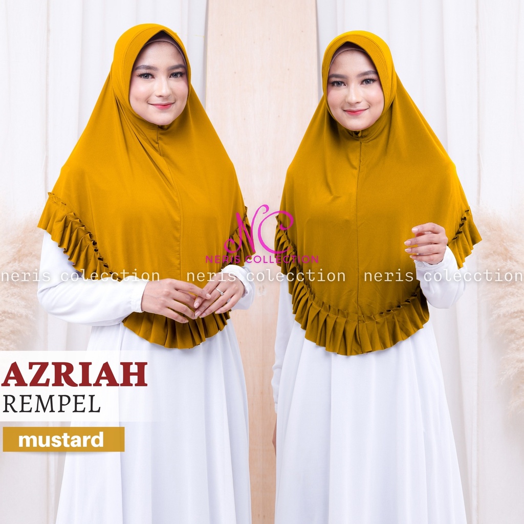 HIJAB AZRIAH REMPEL MERAK JUMBO Jersey / KHIMAR JUMBO REMPEL Jilbab Rempel MERAK KECIL / JILBAB INST