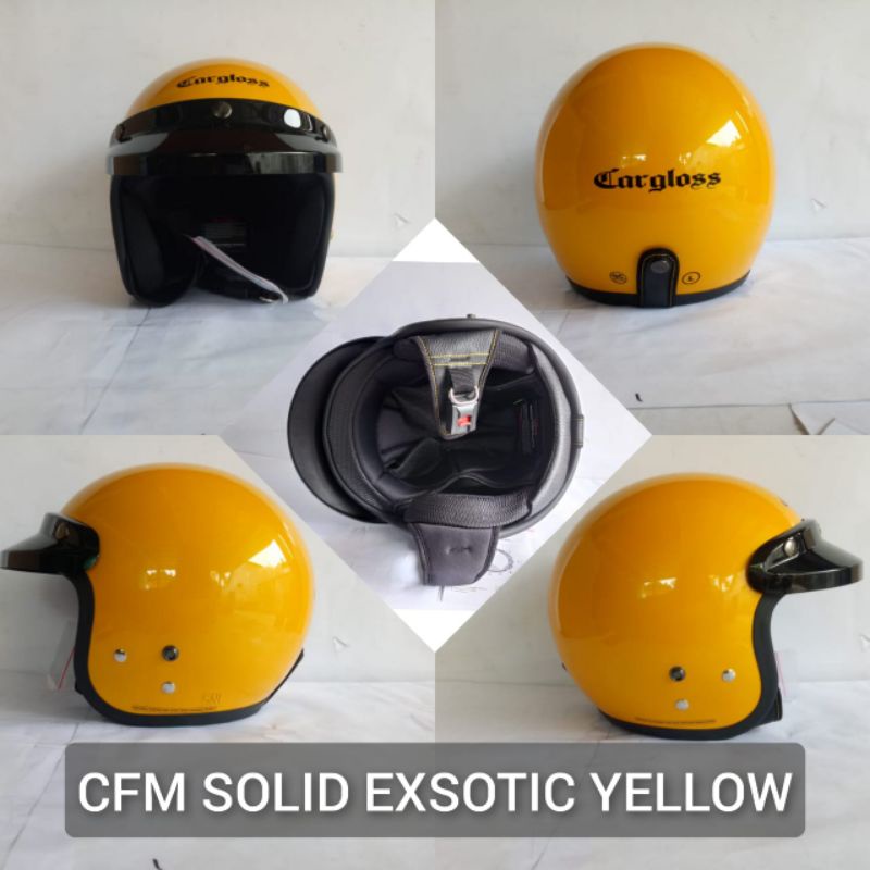 HELM CARGLOSS CFM &quot;ORI&quot; - KUNING (DOFF / METALIC / FERRARI)