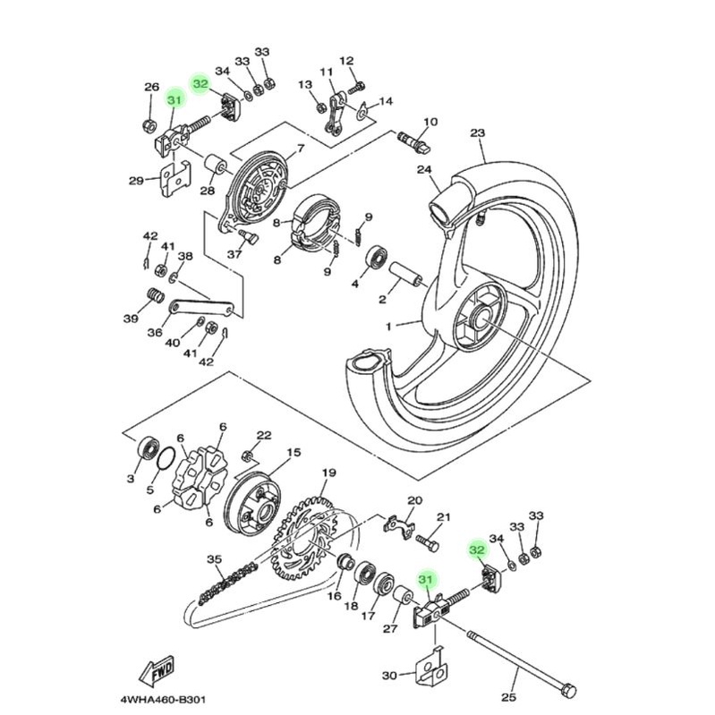 anting setelan rantai f1zr ori ygp original yamaha fizr fiz f1z r stelan rante