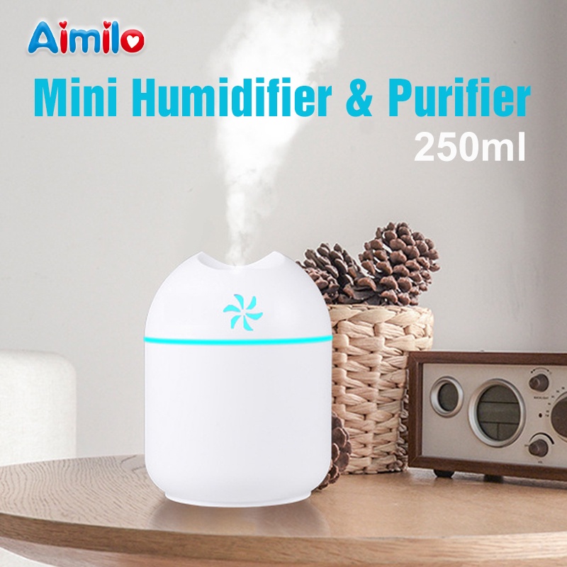 [Aimilo] Portable Humidifier Diffuser Mini Air Purifier USB Aromatherapy Essential Oil Difuser-4