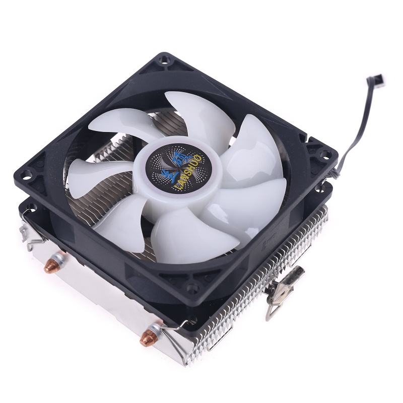 Bt Silent CPU Cooler LGA/2011/115X/775 3pin PC Pendingin Radiator 2tabung Tembaga 5warna LED Pendingin Kipas