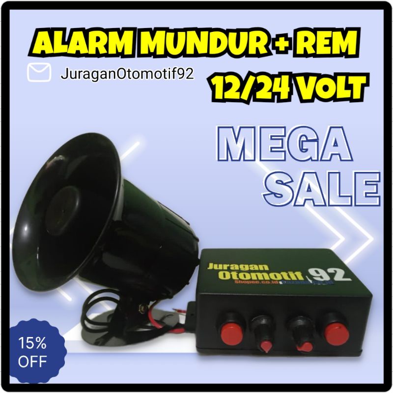 Alarm mundur / rem mobil / alaram mundur lagu dan rem suara truk 12/24Volt