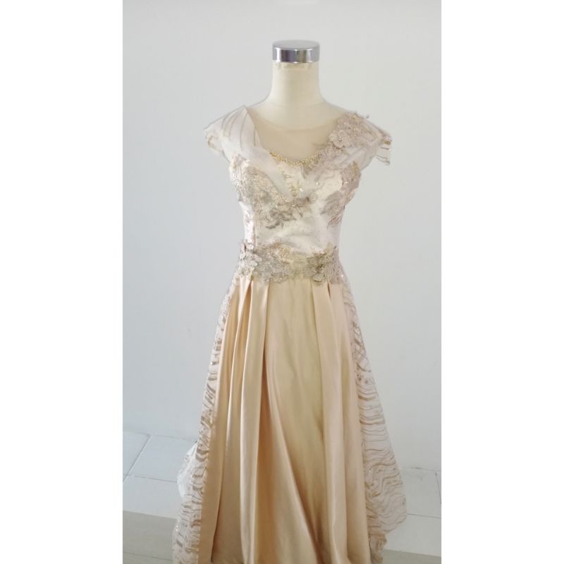 [GRATIS ONGKIR] GAUN MAMA GOLD 01 / GAUN PESTA PRELOVED / GAUN PESTA BEKAS