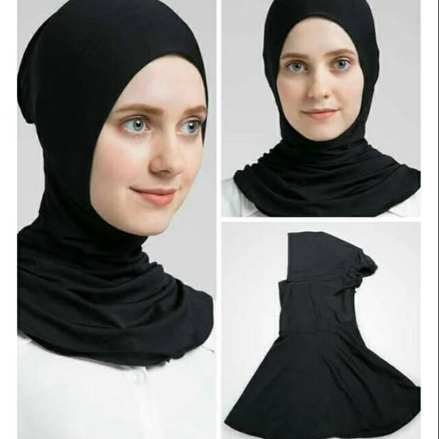 Inner Ninja Antem Resleting Belakang/Daleman Hijab Ninja Resleting