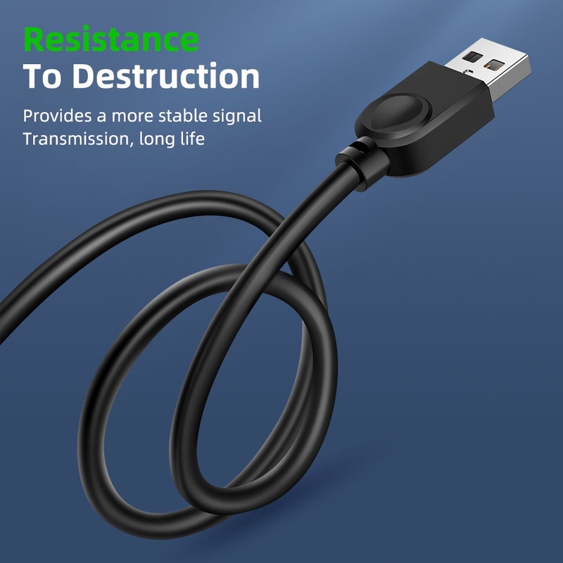 Kabel Data Extension Usb 2.0 Male Ke Female A / F Panjang 0.5-4.8m Warna Hitam Untuk Smartphone / Keyboard / Mouse